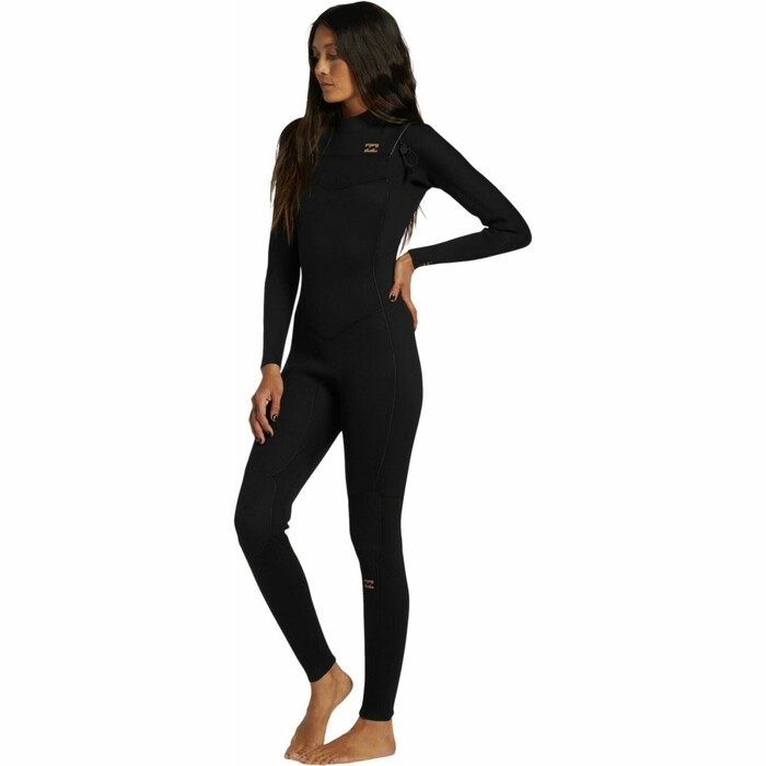 2024 Billabong Mujer Foil 3/2mm Chest Zip Neopreno ABJW100187 - Black